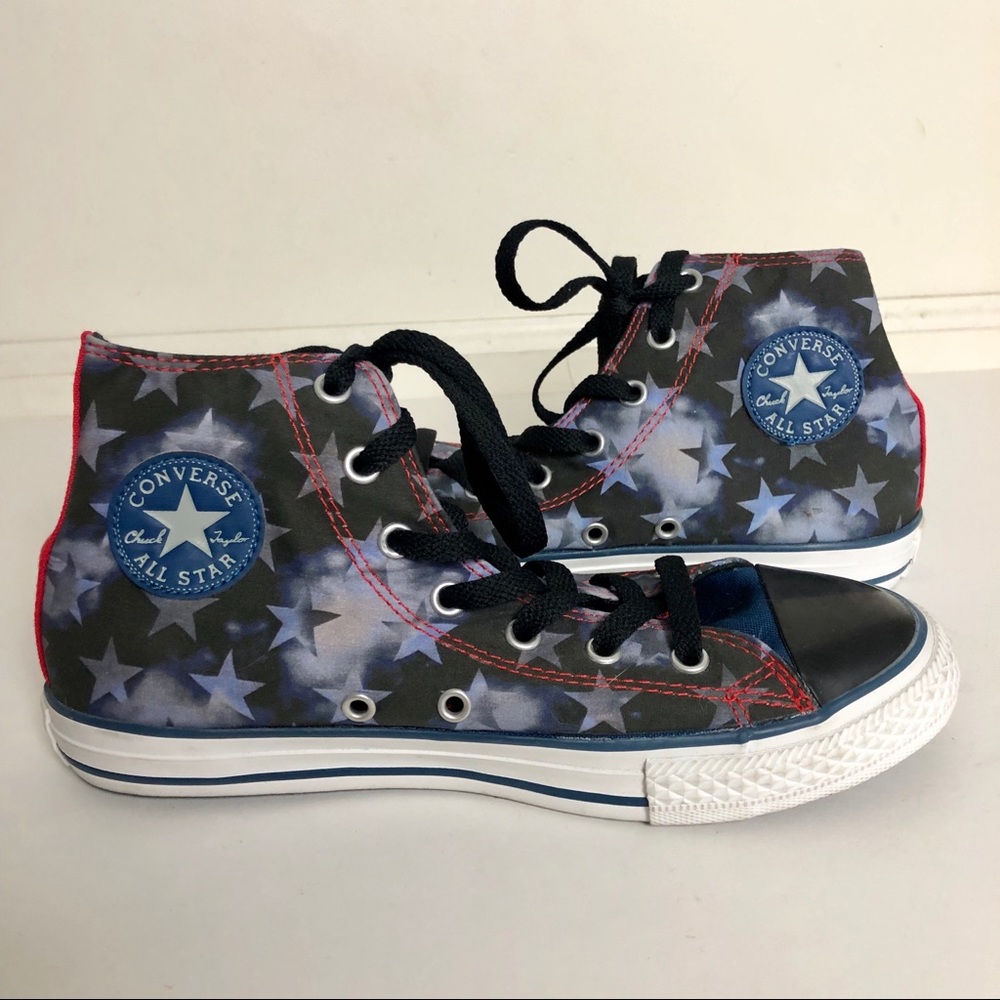 Red, White, and Blue Star Print Converse